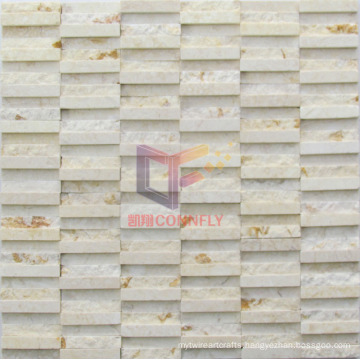 Beige Strip Irregular Marble Mosaic (CFS1027)